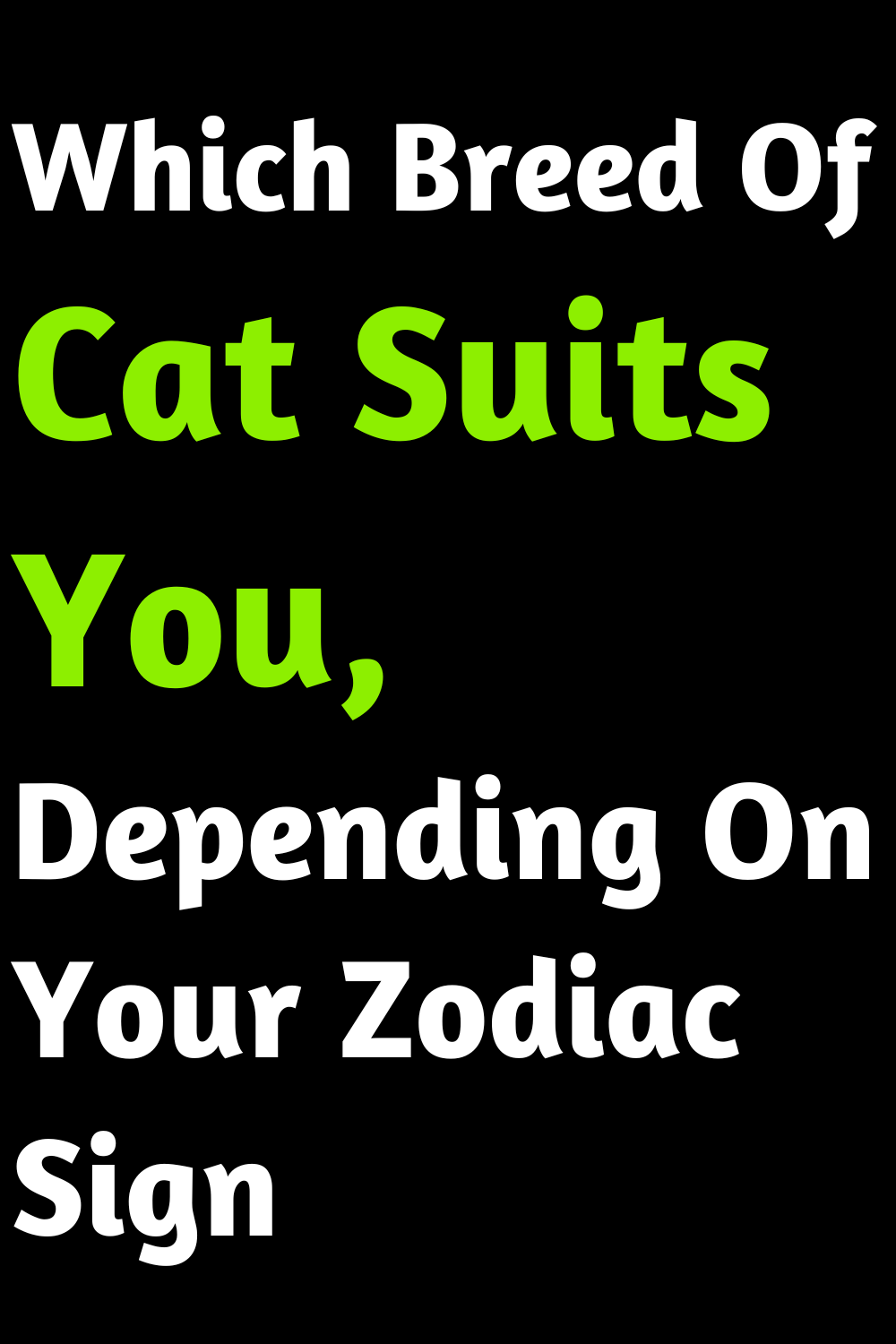 Which Breed Of Cat Suits You, Depending On Your Zodiac Sign