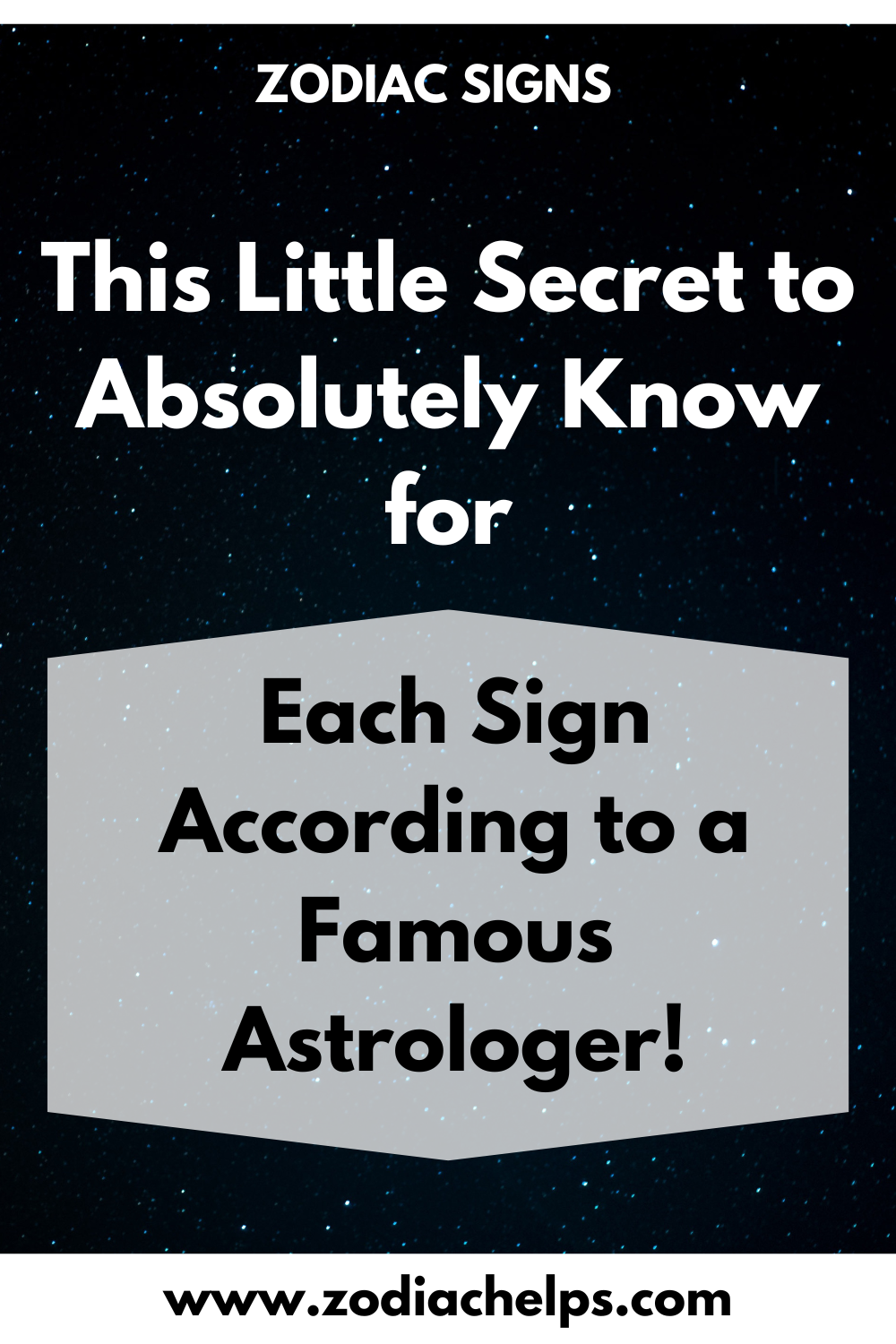 This Little Secret to Absolutely Know for Each Sign According to a Famous Astrologer!