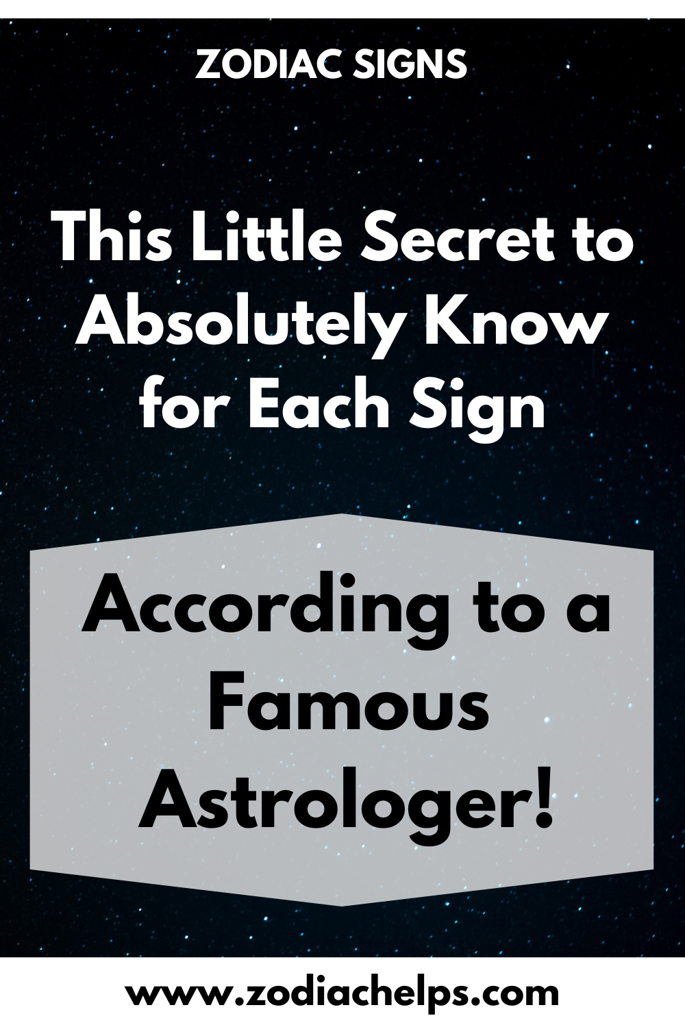 This Little Secret to Absolutely Know for Each Sign According to a Famous Astrologer!