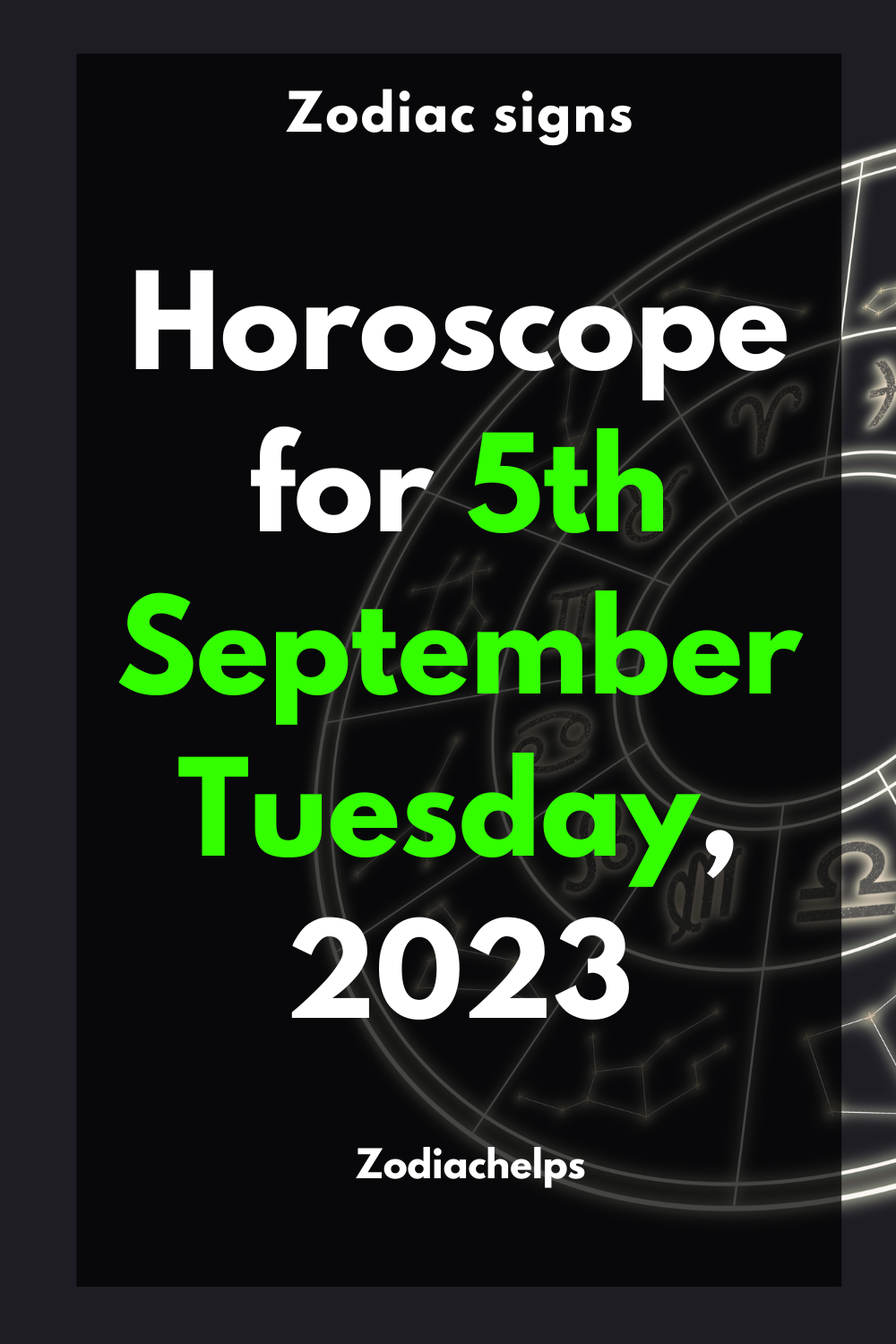 Horoscope for 5th September Tuesday, 2023